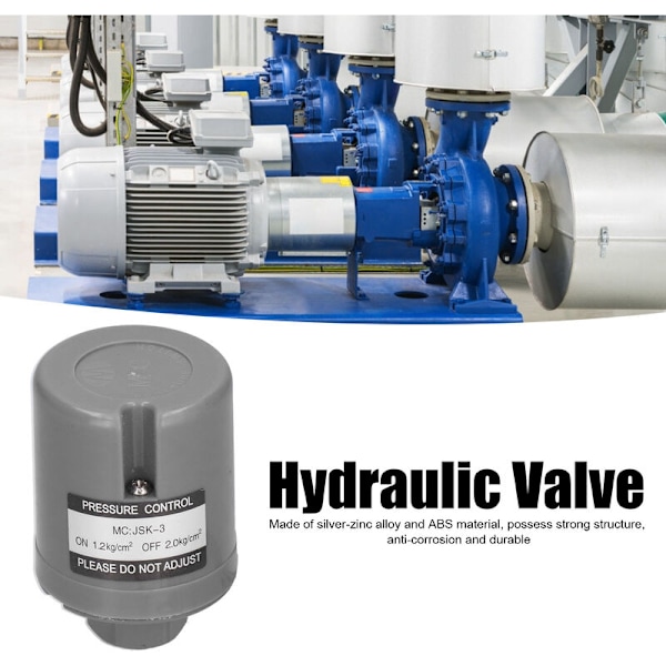 Teollinen automaattinen pumppupainekytkinohjain Yksittäinen käyttö Vesipumpun käynnistys ja pysäytys Vesipumpun toiminta 3/8 tuumaa 220 V 1,2–2,0 kg/cm² JSK‑3A