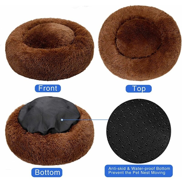 Pyöreä Koiran Kori Kissalle, Donut-Muotoinen Kori, Koiran Kori Kissalle, Ylimääräisen Pehmeä Mukava ja Söpö, Tyyny Keskikokoisille Kissoille ja Pienille Koirien, 70cm, B