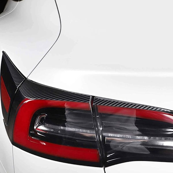 Baklykta Ögonbryn Dekor Trim Sticker Rostfritt Stål Biltillbehör för Model 3 2017-2019