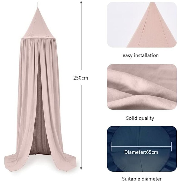 Senghimmel - Hængende Myggenet til Børneværelse og Soveværelse - Pink (65cm)