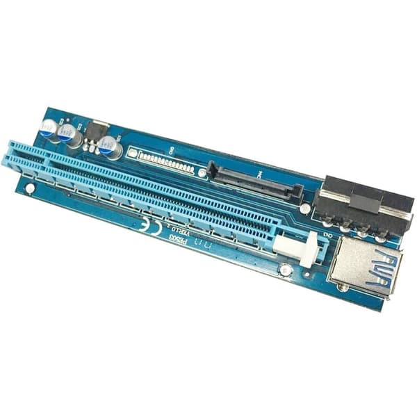 PE503 PCI-E 1X til 16X forlængerkabel dobbelt interface 4PIN + SATA til BTC Miner