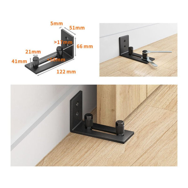 Skydedørsguide Gulvguide Kulstofstål Justerbar Skydedørsskinne Guide til Ladeport Hardware Tilbehør