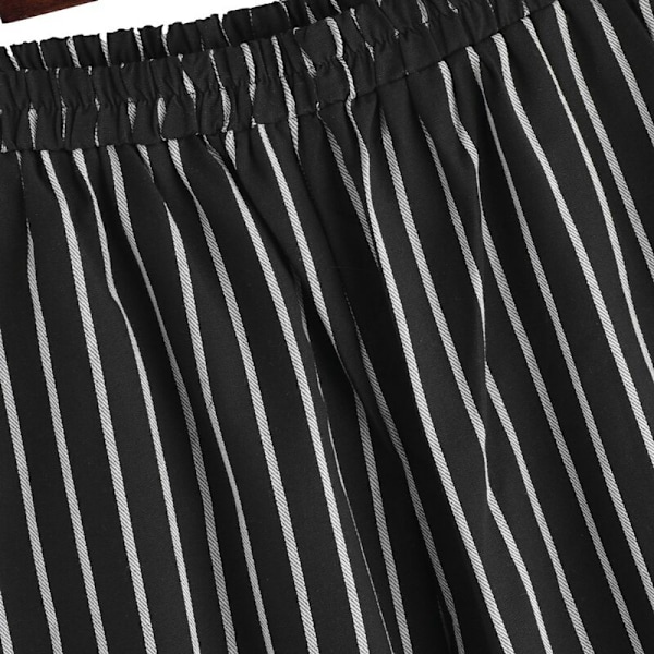 Dam Casual Elastisk Midja Byxor för Damer Ankel Längd Pennbyxor Morot Byxor Kontor Harem Byxor Svart XXL
