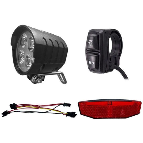 Ebike Switch DK226 med QD168 Forlygte DR001 Baglygte Advarsel Blinklys Ebike Tilbehør