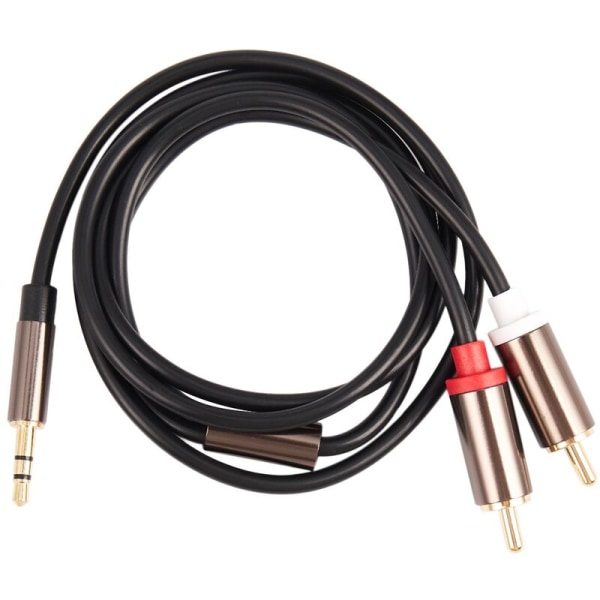 3,5 mm till 2 RCA-ljudkabel 3,5 mm stereo AUX-splitter RCA-hane till hane-adapter 2 högtalarkabel 1 m