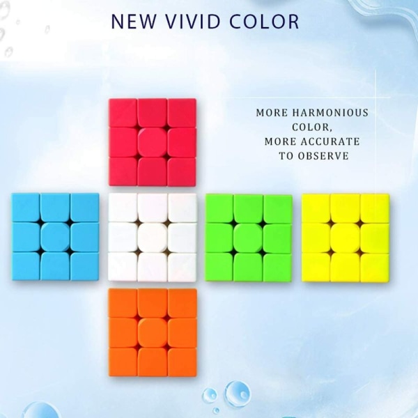 Speed ​​​​Cube 3x3 3x3x3 Stickerless Magic Puzzle Magic Speed ​​​​Cube Semesterpresent för barn Vuxna (dekalfri)