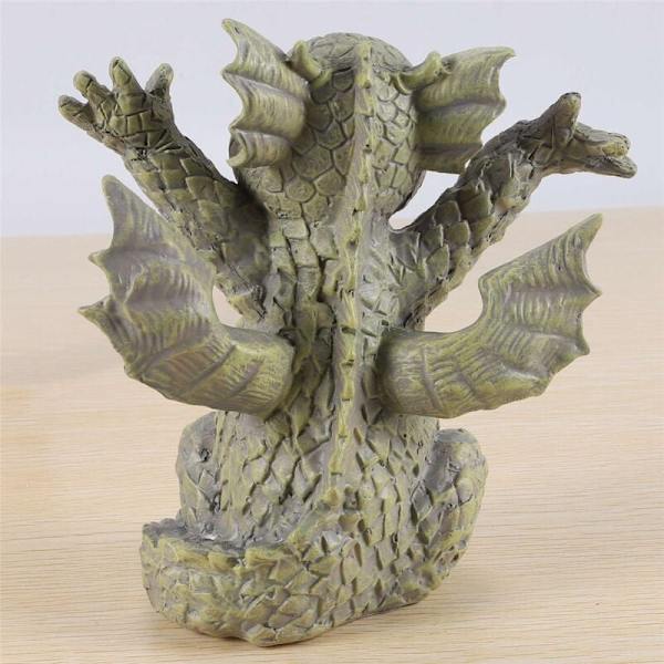 Trädgårdsdrake meditationsstaty samling 18 cm harts prydnad utomhusgård dekoration-C