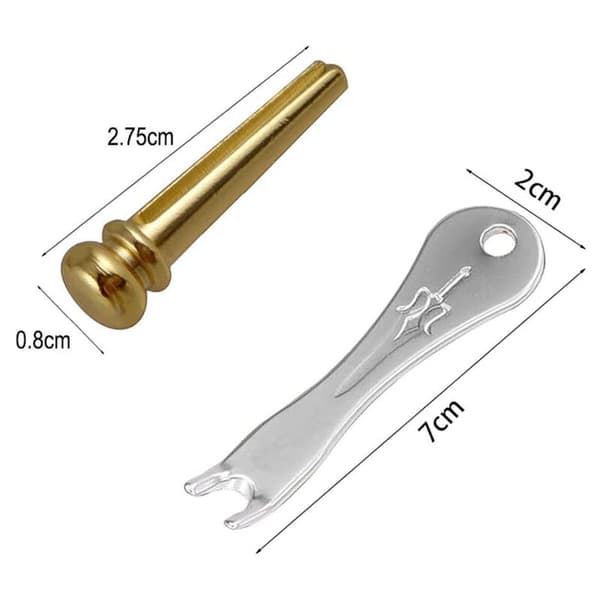 Guitarbroer Pins 18 stk. Messing End Pin til Akustisk med Pin Puller