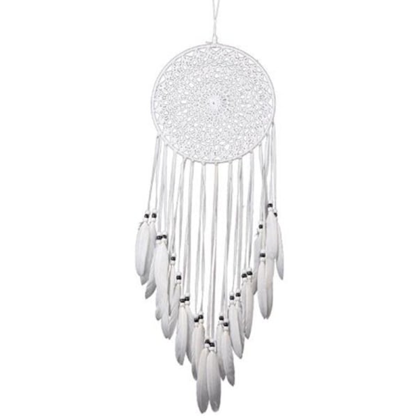 Handmade Dream Catcher Net with Feathers Wall Hanging Dreamcatcher Craft Gift Christmas Decoration for 20X80Cm (A)