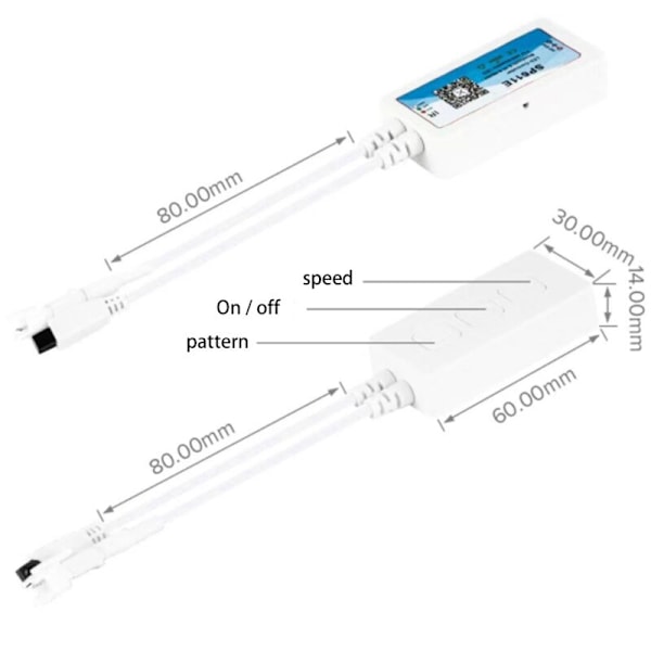 2X SP611E Smart Bluetooth RGB Musikcontroller til WS2812B SK6812 WS2811 LED-strimler