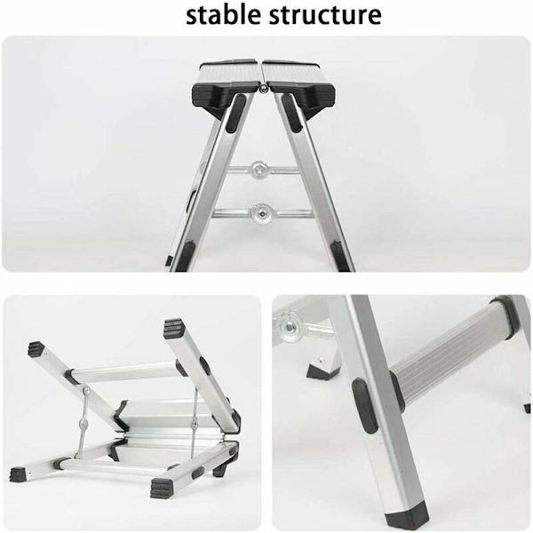 Multifunktionel aluminiums stige med 2 trin - Maksimal belastning: 150 kg