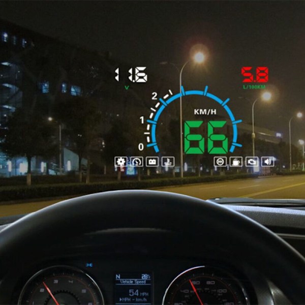 E350 Bilmonitor HUD Head Up Display Plug and Play Overspeed Alarm Drivstofforbruk Display Hud Projektor