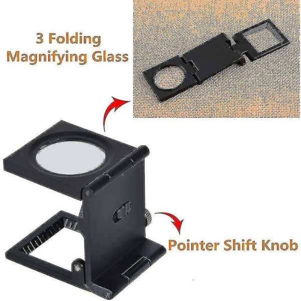 10x Magnifying Glass Folding Thread Counter Portable Universal Linen Tester