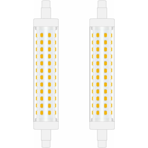 118mm R7S LED-lampa 10W Varmvit 2700K Linjär Dubbeländad Spotlight 100W Halogenlampa Ersättning Perfekt för Sovrum, Badrum Icke-dimmbar 2-pack