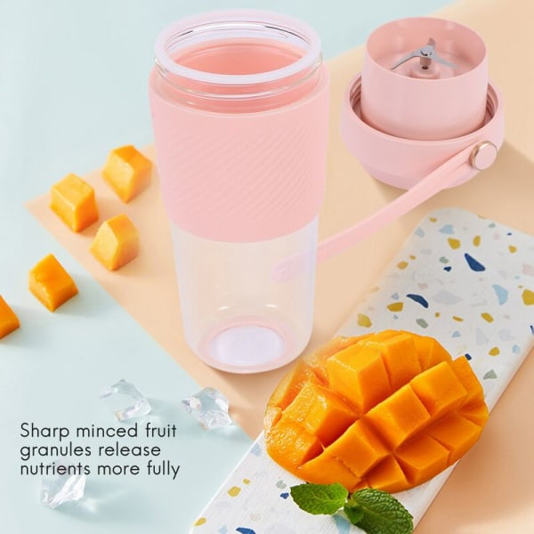 Elektrisk Juicer Elektrisk Bärbar Mini Grönsak Frukt Orange Juice Blender Kopp För Flicka Utomhus-Rosa