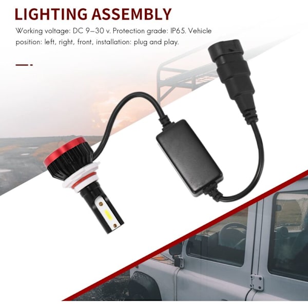Mini bilforlygte samling 9005 HB3 pærer konverteringssæt Led chips 50W 10000LM 6500K Dob