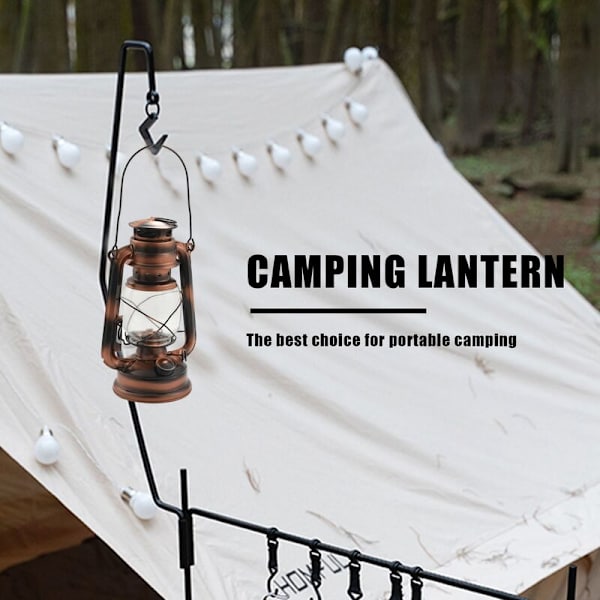 25 cm antika järn brons lyktor (lock) nostalgisk bärbar utomhus camping lampa vattentät tätning packning bevis utomhus camping