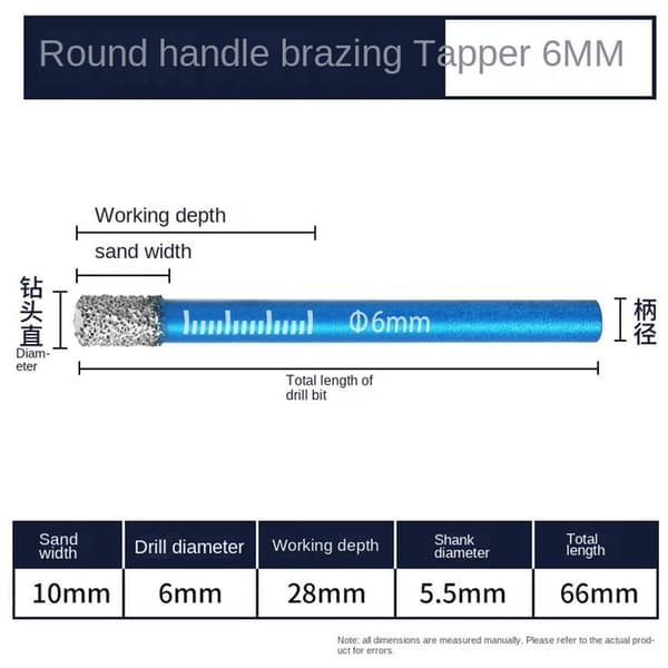 5 stk. 6MM Loddet Tør Boring Multifunktion Vitrificeret Marmor Mursten Glas Øje Tørreåbner Hul