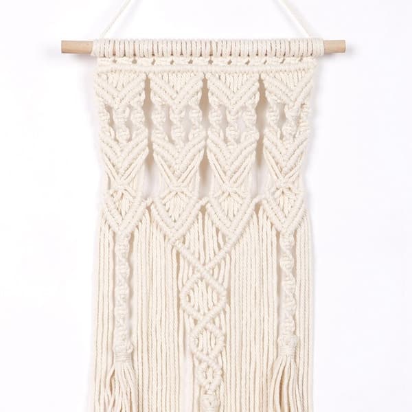 Macrame vävd väggbonad Boho Bohemian Chic geometrisk konstdekor - Vacker lägenhet sovsal dekoration