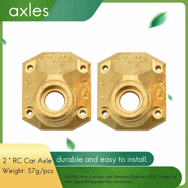 2 st CNC-serie mässings bakaxel differential lock för fjärrkontrollbil på 1/10 Axial Capra UTB uppgraderingsdelar tillbehör