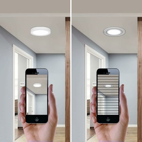 2 stk LED Taklampe, 15W 6500K Kald Hvit, Moderne Taklampe Rund Taklampe, Flat Led Taklampe for Soverom, Stue, Spisestue