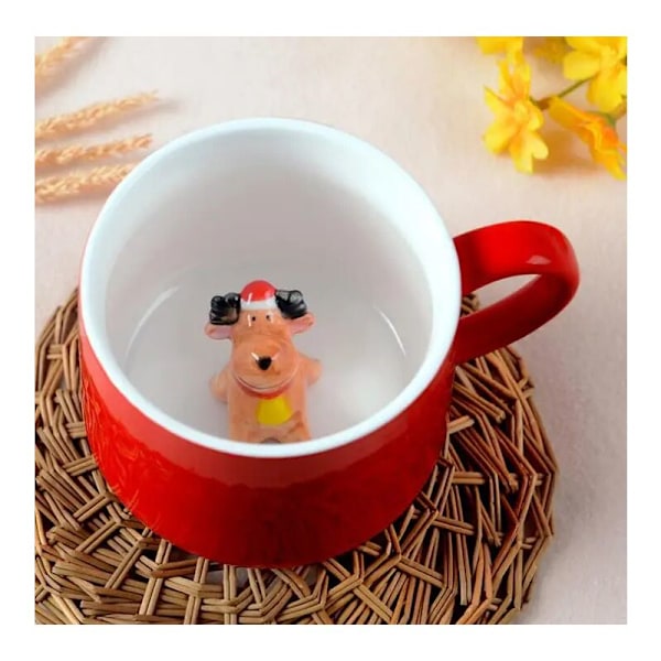 Julekopp Kaffe Melk Frokostkopp Snømann Julenissen Tegneserie Keramikkkopp 3D Dyr Julegavekopp til Venn Familie