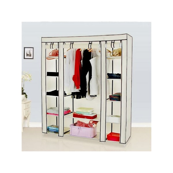 5-lags stoffgarderobe med 12 rom 15045175-beige