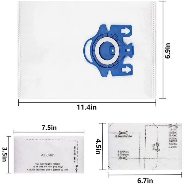 10 Pakkautta AirClean 3D Efficiency -Vaihtosuodattimia GN Classic C1 Complete C1/C2/C3 -Imurin Pölypusseille