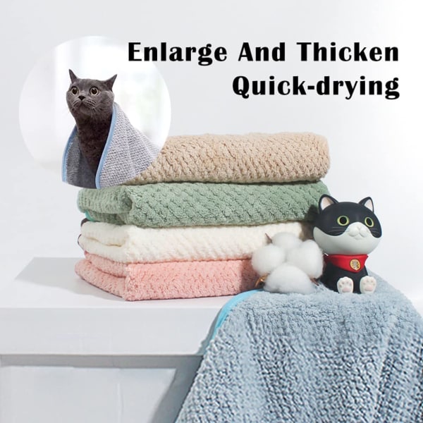 Hundehåndklæde hurtigttørrende mikrofiber badehåndklæde små og mellemstore hunde og katte superabsorberende vaskbart kæledyrs varmt håndklæde grønt