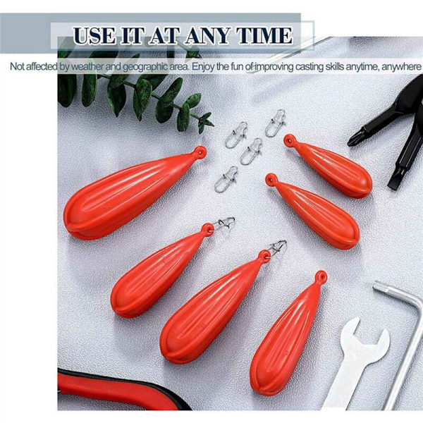 Gummi Casting Fiskeøvingsstopp Baitcasting Egnet for Ferdighetsforbedring Casting, 12 stk Serie