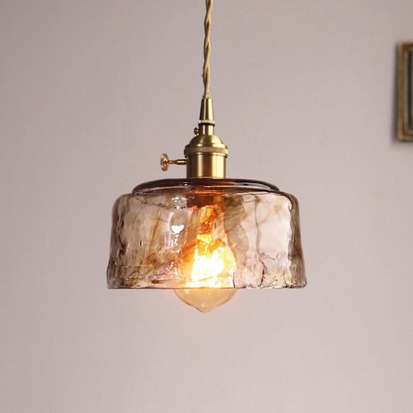 Nordisk modern mässing glas pendellampor kök restaurang bar sovrum pendellampa upphängning C