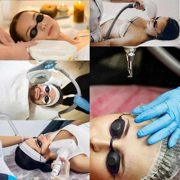 4-pack Skyddsglas för Solarium, Säkerhetsglasögon, UV-skyddsglasögon för Kosmetisk Laserbehandling, IPL-håravlägsning, UV-skydd