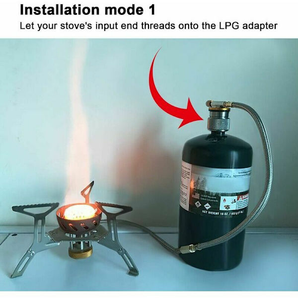 Campingköksadapter för 1 lb Propantank, Liten Tank Inlopp/Utlopp, Yttre Cylinder LPG-Adapter