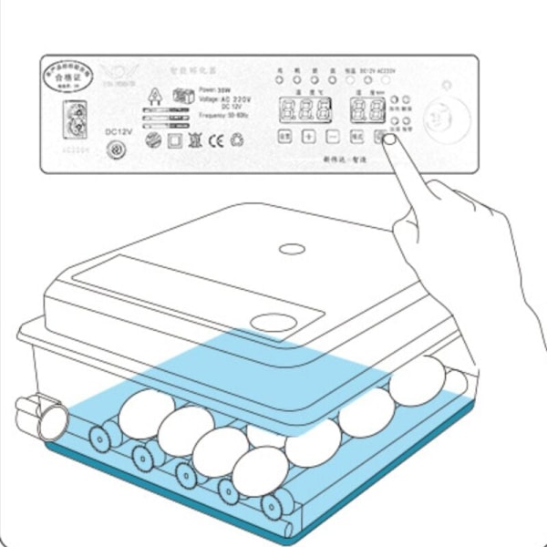 Äggkläckningsmaskin Automatisk kläckningsmaskin 16 ägg, Digital med intelligent automatisk vändning Mini kläckningsapparat Justerbar temperatur för fjäderfä, vaktel,