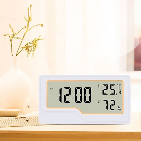 Digital Termometer Hygrometer Temperatur LCD Ur Strain Gauge Sensor Luftfugtighedsmåler Uden Baggrundsbelysning