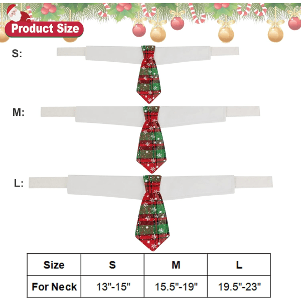 Julehundeslips Pet Tuxedo Julehundehalsslipskrave med rødgrønt plaid slips til små mellemstore store hunde kæledyr (små, røde og grønne)