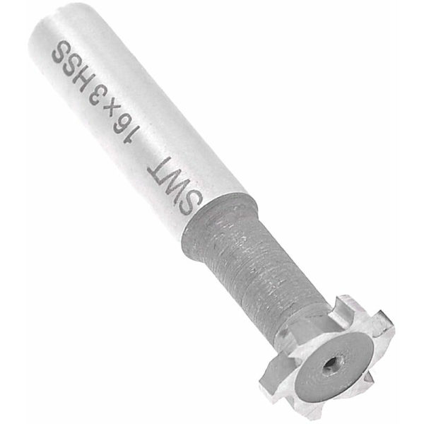 HSS 6 Flutes T-spor Fræser End Mill Cutter Værktøj 16X3Mm Grå + Sølv