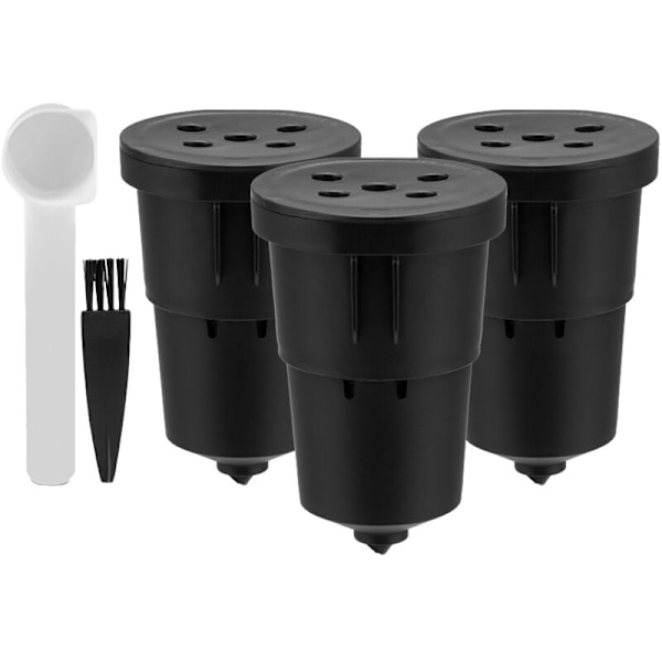 3 st återfyllningsbara kaffefilterkoppar Kapsel fylld återanvändbar pod kompatibel med 1.0 K Cup kaffebryggare A