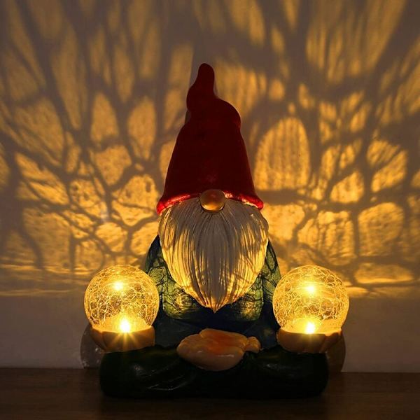 Nisse Statuer Hagedekorasjoner Nisse Solcellelys Statue Morsom Hagegård Dekorasjon for Hage Plen Ornament
