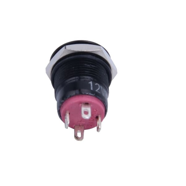 12V 2A 9,5 mm LED-metallhette Momentary Power Button Switch DIY Bilmodifisert, Rød
