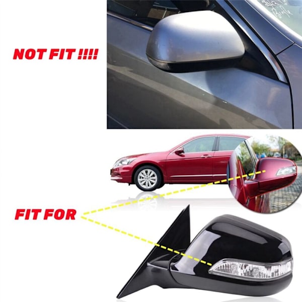 2X Bil Rök Svart Dynamisk LED Blinkers Sidospegel Indikatorljus Lampa för Accord 08-13 RL 06-09