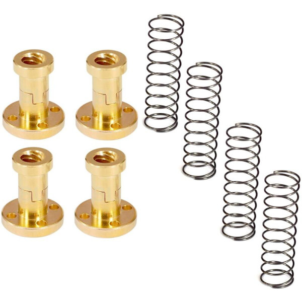 T8 Anti-Fjädermutter Stigning 2mm, Mm Elimineringsutrymme för 8 Trådad Stångskruv (4-pack)