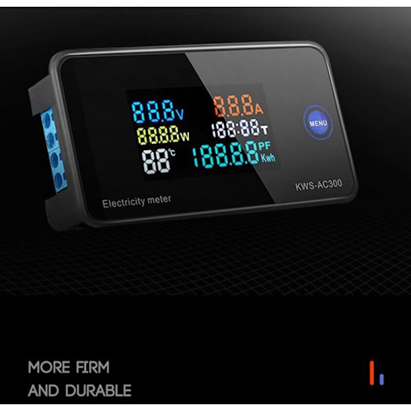 AC Voltmeter 50-300V Ammeter KWS Powers Energy Meter LED Digital Wattmeter AC Electric Meter (Med Split Transformer)