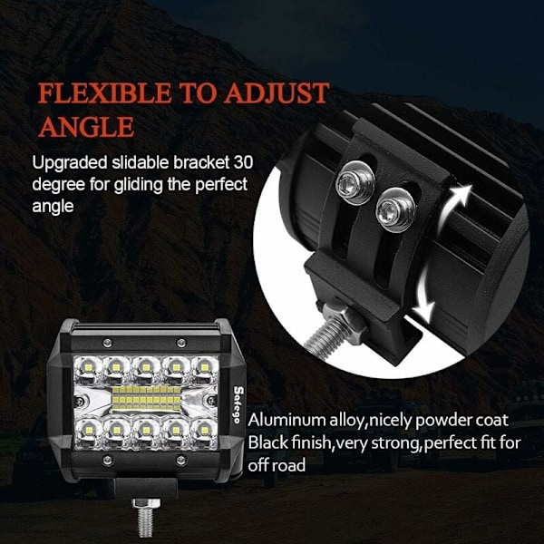 4\" 60W LED-spotlight arbeidslys LED-lyslist frontlys 10800LM, vanntett IP67, tåkelys for bil terrengkjøring traktor lastebil SUV ATV båt 12V 24V dagslys R