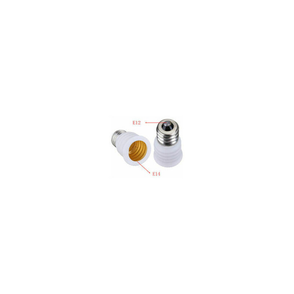 E12 - E14 LED-lampun sovitin, valkoinen