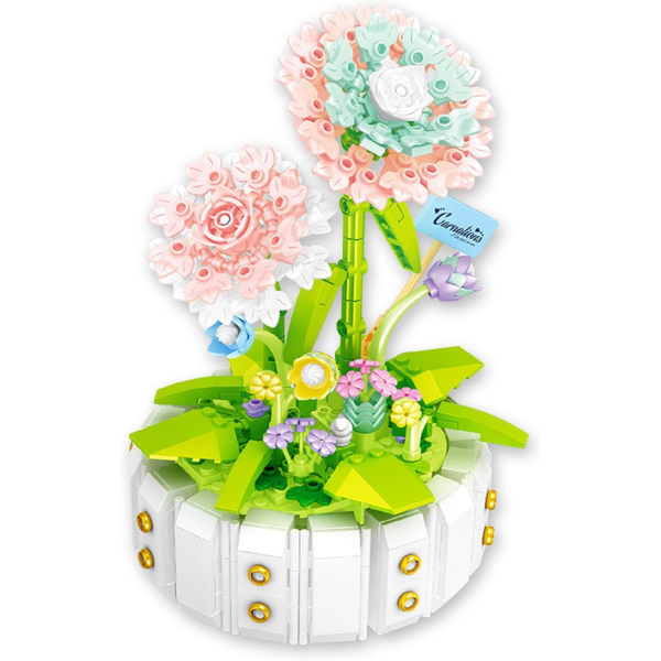 Voksen mini blomst byggeklods legetøjssæt Bygge miniature byggeklods sæt Blomster legetøj byggeklods sæt Nellik