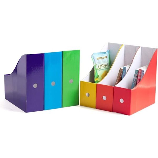 Tidningsställ, Filhållare, Tidningsorganisatör, Boklådor, 5-pack, Flerfärgad