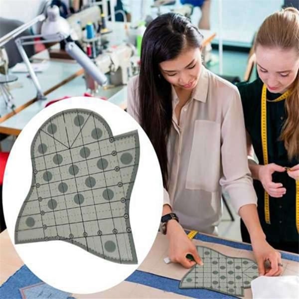 Kammusslad quiltningsmall, hem skräddarsydda syverktyg, kammusslad lapptäckslinjal, 2 stycken