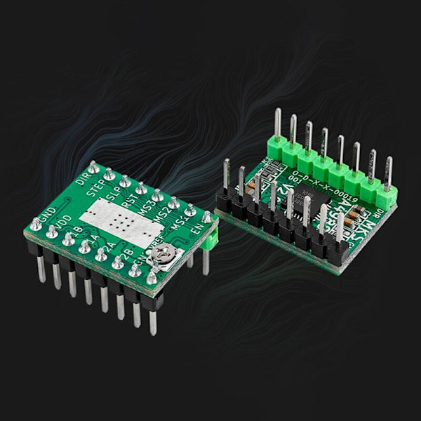 4 stk. A4988 StepStick Stepper Driver til Reprap 3D-printer Dele Driver med Heatsink Tilbehør