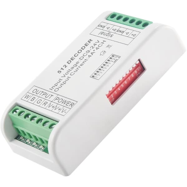 Mini DMX RGBW Dekoder 4 Kanaler 16A RGB RGBW Strip Controller DMX 512 Dimmer Driver til LED Strip Lys DC9-24V